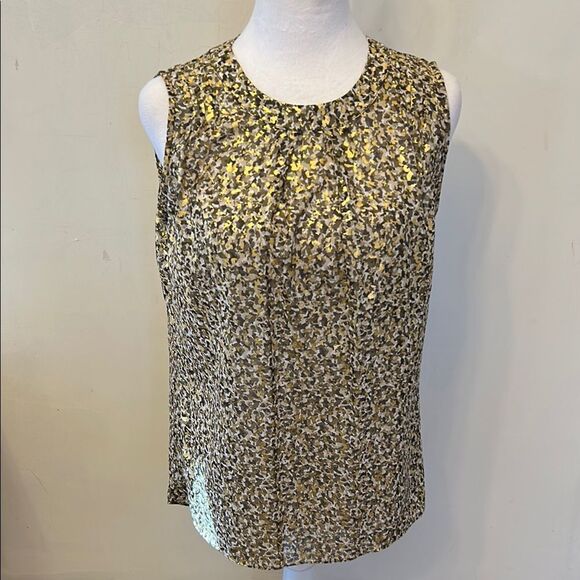 Michael Michael Kors Gold and Black Sleeveless blouse Size M EUC - Picture 1 of 9
